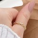 Glorria 14k Solid Gold Stone-Set Chain Ring