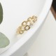 Glorria 14k Solid Gold Stone-Set Chain Ring