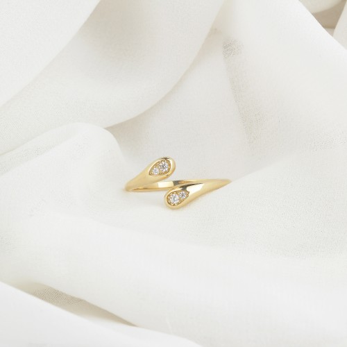 Glorria 14k Solid Gold Stone-Set Ring