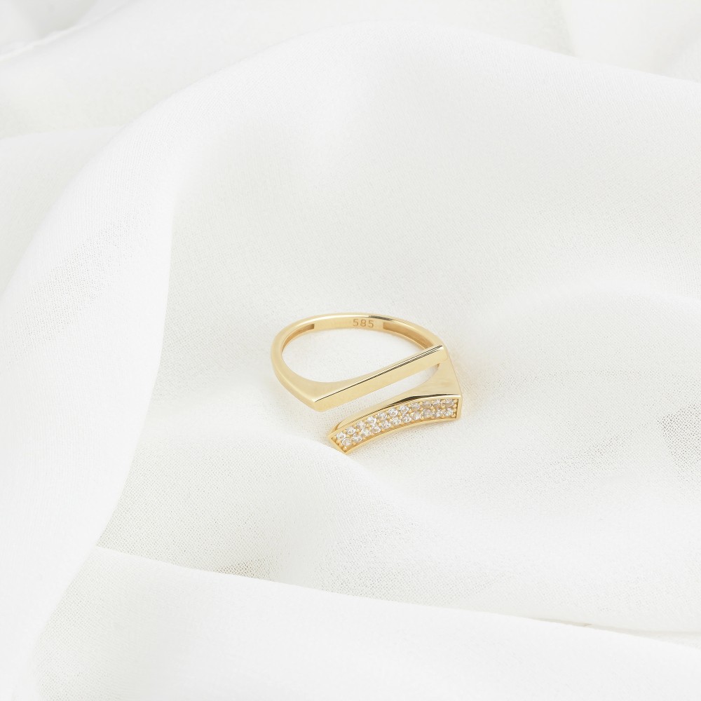 Glorria 14k Solid Gold Stone-Set Ring