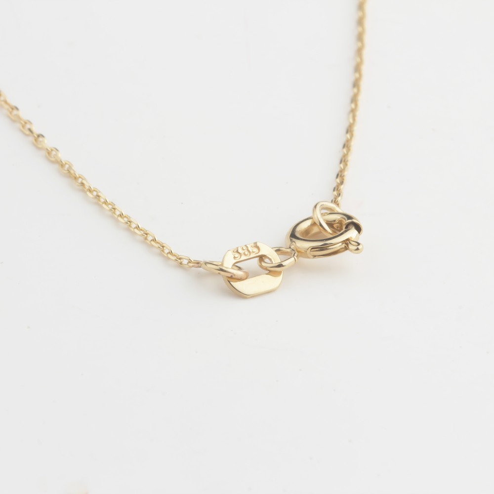 Glorria 14k Solid Gold Red Enamel Heart Necklace