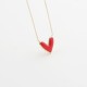 Glorria 14k Solid Gold Red Enamel Heart Necklace