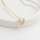 Glorria 14k Solid Gold Stone-Set Heart Necklace
