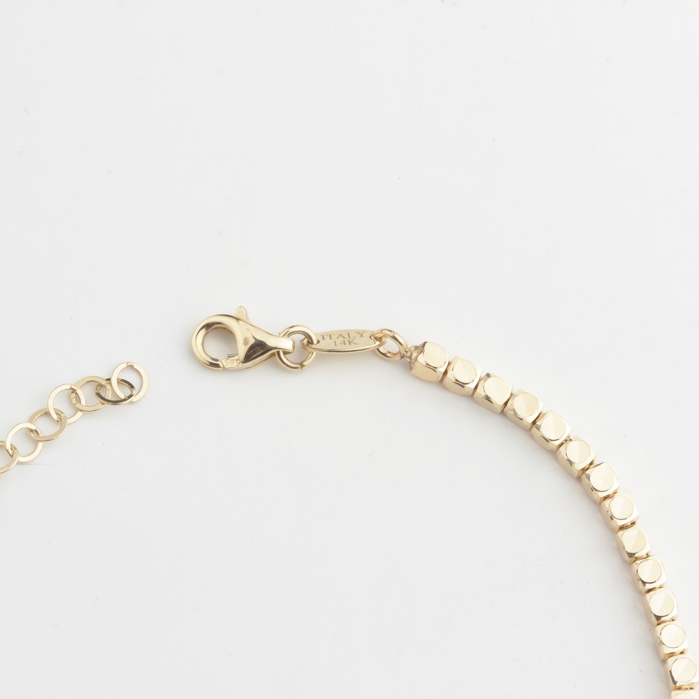 Glorria 14k Solid Gold Cube Bracelet