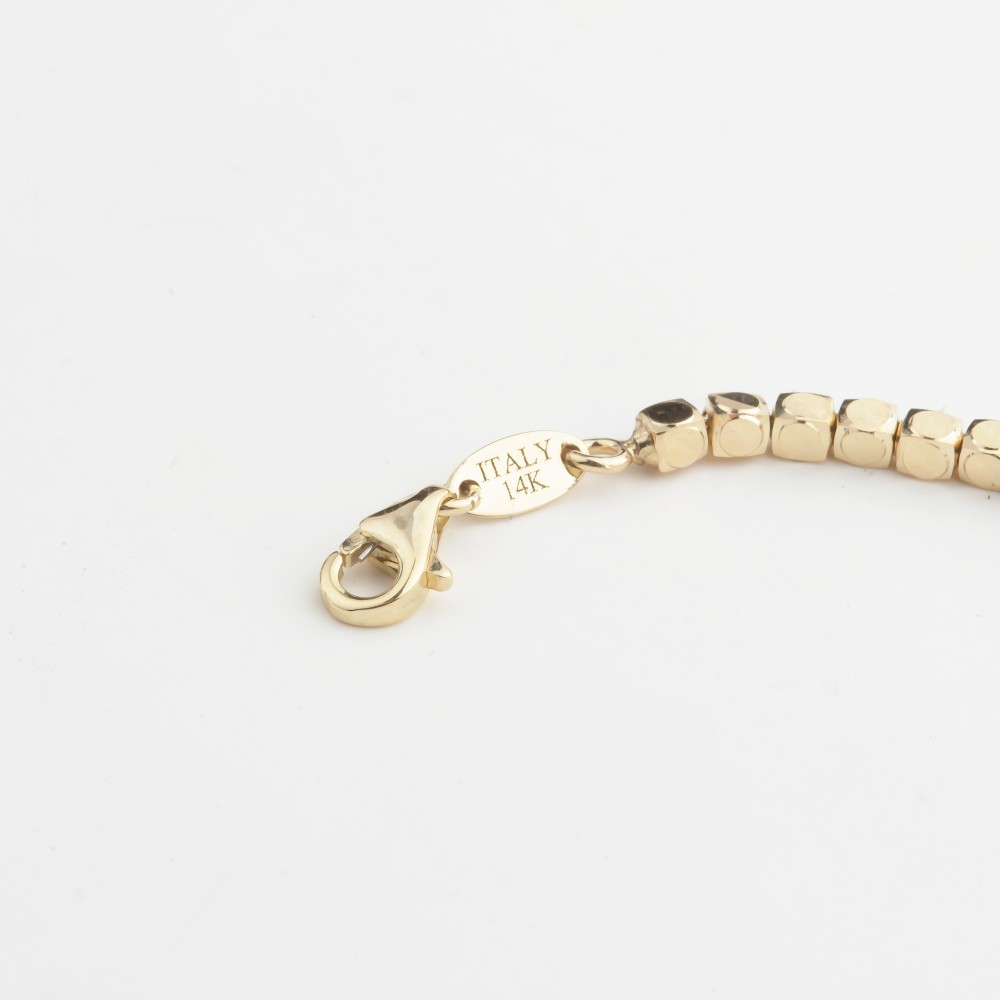 Glorria 14k Solid Gold Cube Bracelet