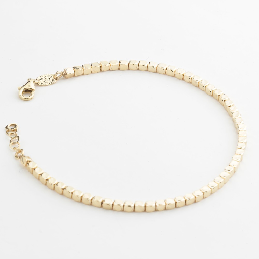 Glorria 14k Solid Gold Cube Bracelet