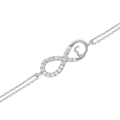 Glorria 14k Solid Gold White Infinity Bracelet Glorria 14k Solid Gold White Infinity Bracelet