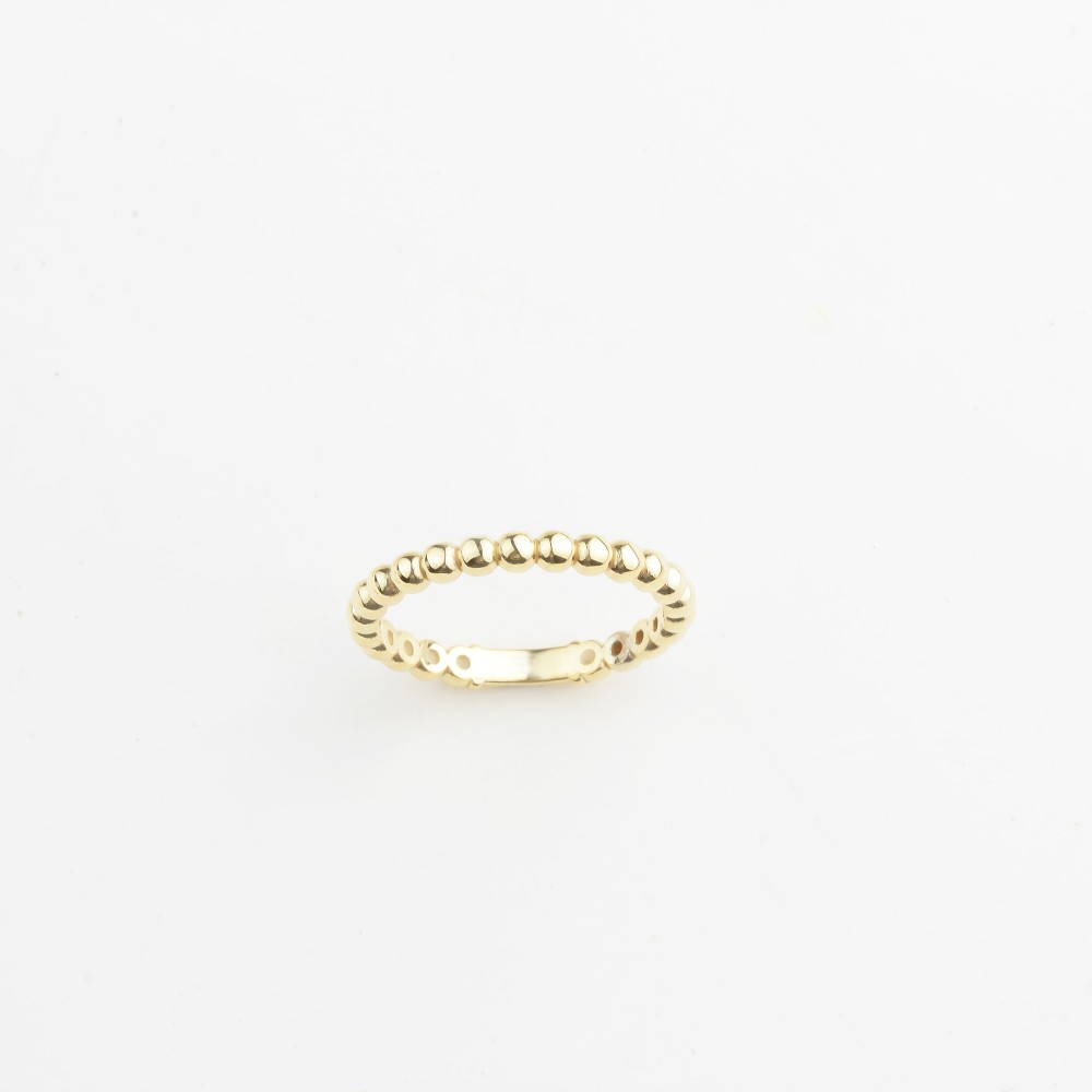 Glorria 14k Solid Gold Beaded Chain Ring Glorria 14k Solid Gold Beaded Chain Ring