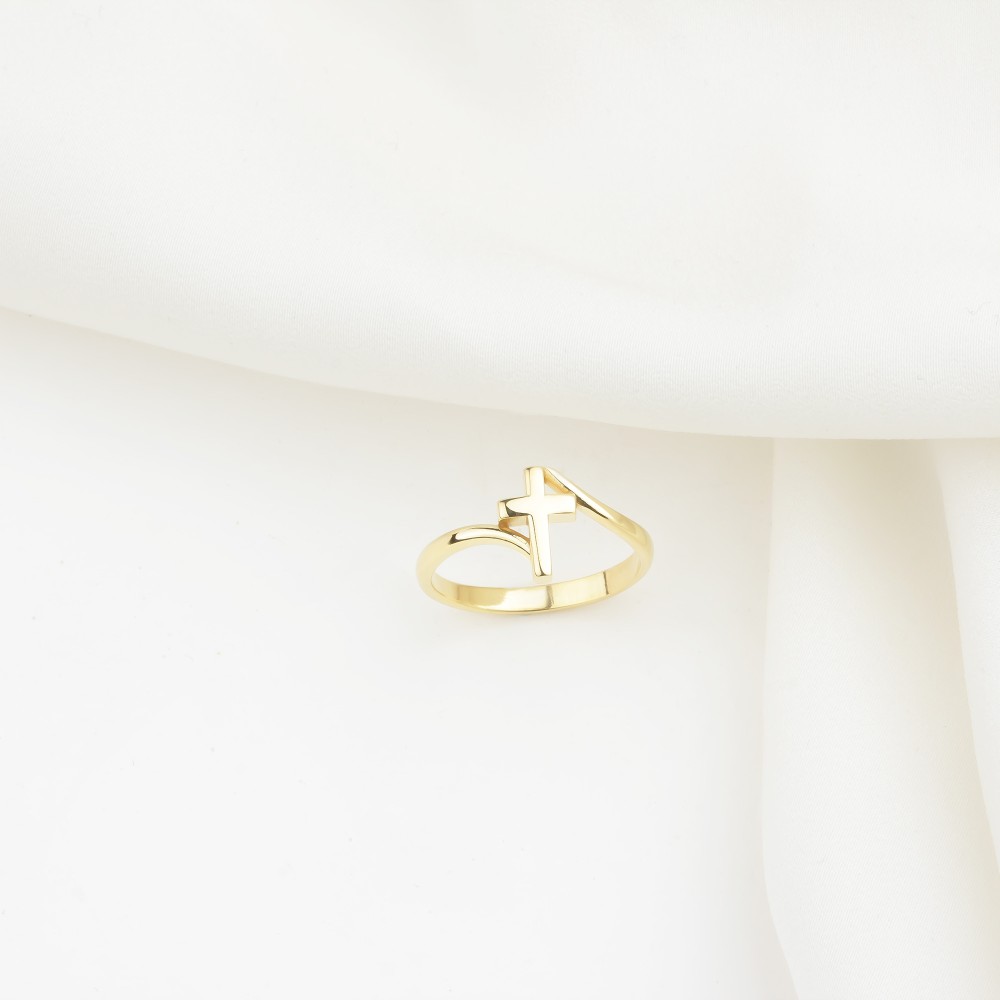 Glorria 14k Solid Gold Cross Ring Glorria 14k Solid Gold Cross Ring