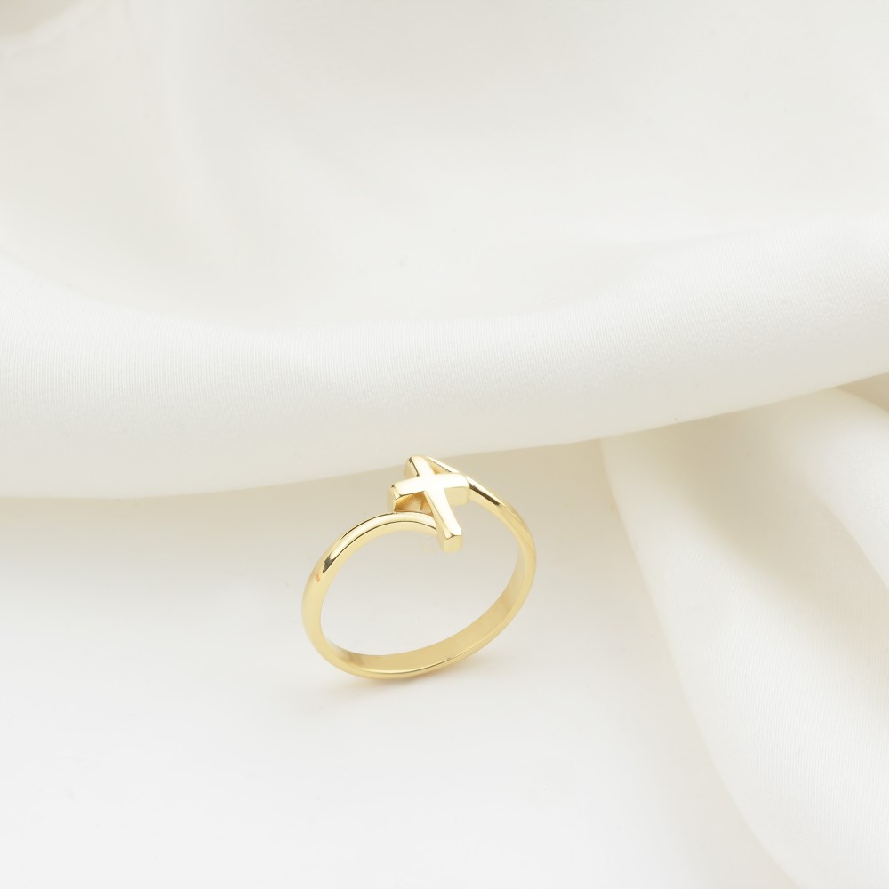 Glorria 14k Solid Gold Cross Ring Glorria 14k Solid Gold Cross Ring