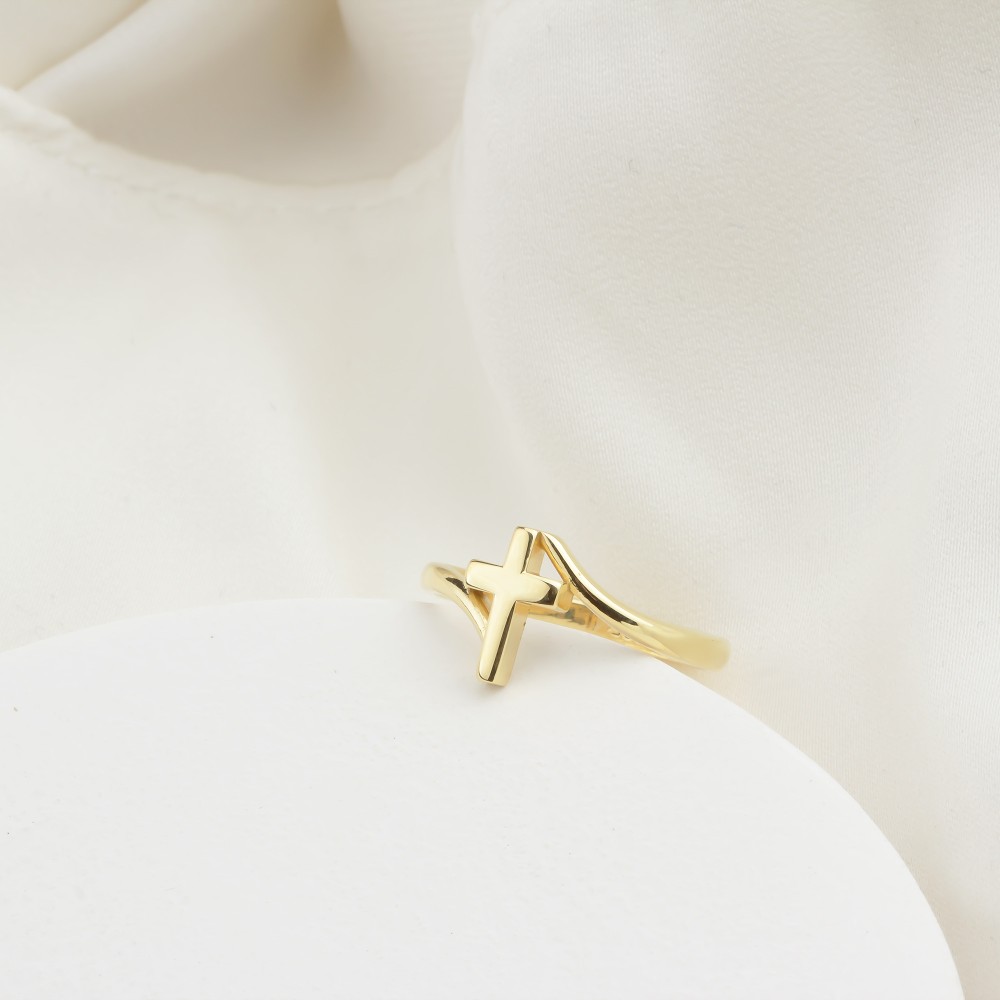 Glorria 14k Solid Gold Cross Ring Glorria 14k Solid Gold Cross Ring