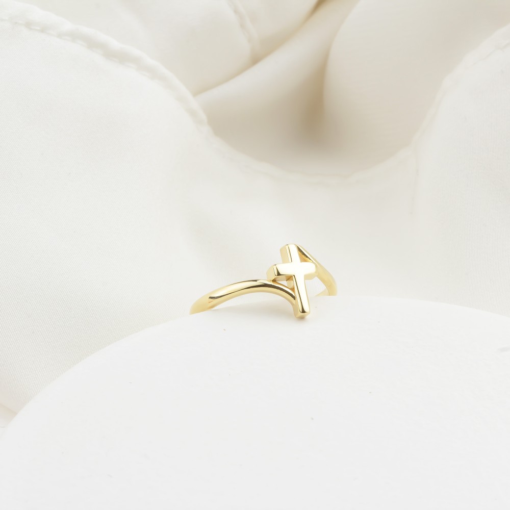 Glorria 14k Solid Gold Cross Ring Glorria 14k Solid Gold Cross Ring