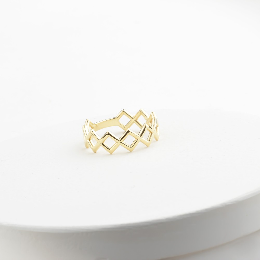 Glorria 14k Solid Gold Geometric Ring Glorria 14k Solid Gold Geometric Ring