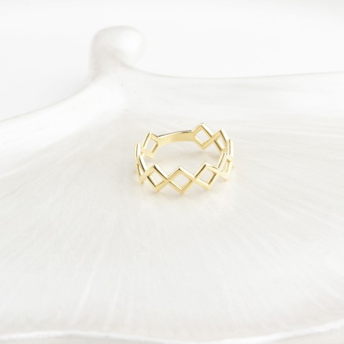 Glorria 14k Solid Gold Geometric Ring
