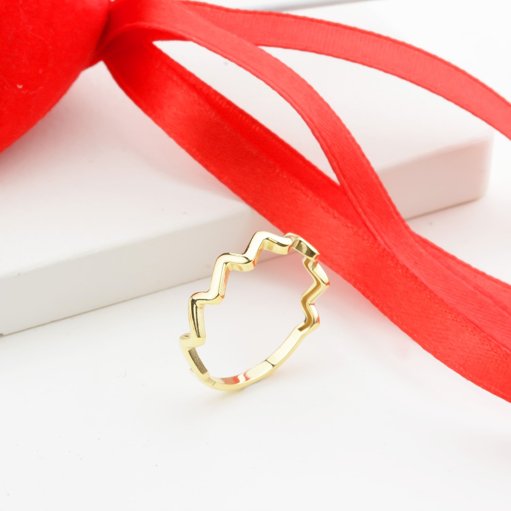 Glorria 14k Solid Gold Zigzag Pattern Ring Glorria 14k Solid Gold Zigzag Pattern Ring