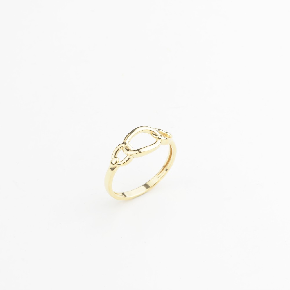 Glorria 14k Solid Gold Double Circle Pattern Ring Glorria 14k Solid Gold Double Circle Pattern Ring