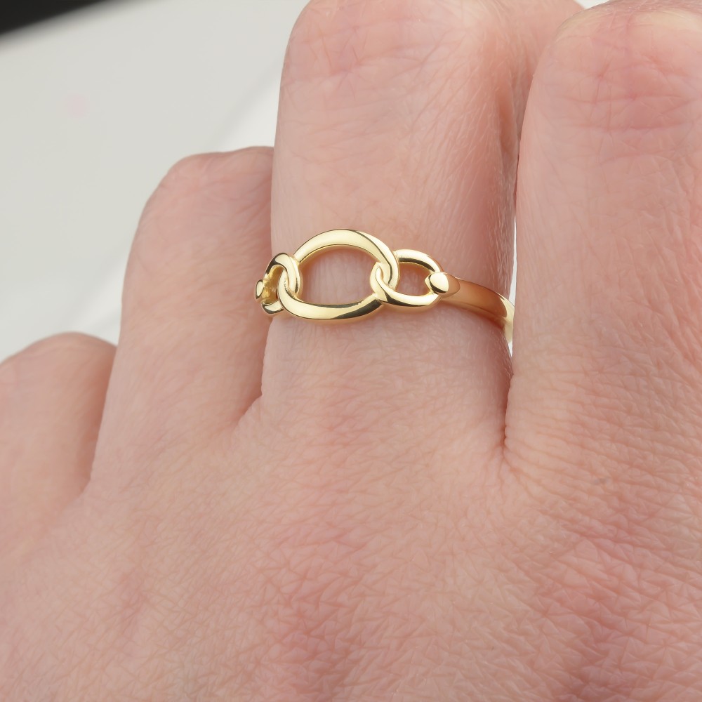 Glorria 14k Solid Gold Double Circle Pattern Ring Glorria 14k Solid Gold Double Circle Pattern Ring
