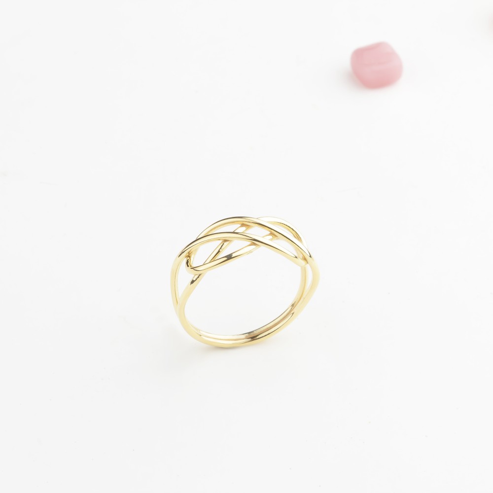 Glorria 14k Solid Gold Crisscross Line Ring Glorria 14k Solid Gold Crisscross Line Ring