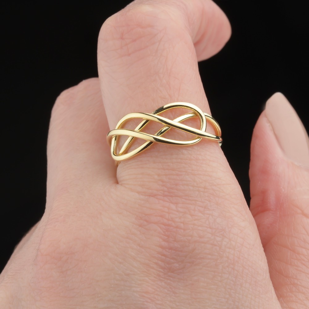 Glorria 14k Solid Gold Crisscross Line Ring Glorria 14k Solid Gold Crisscross Line Ring