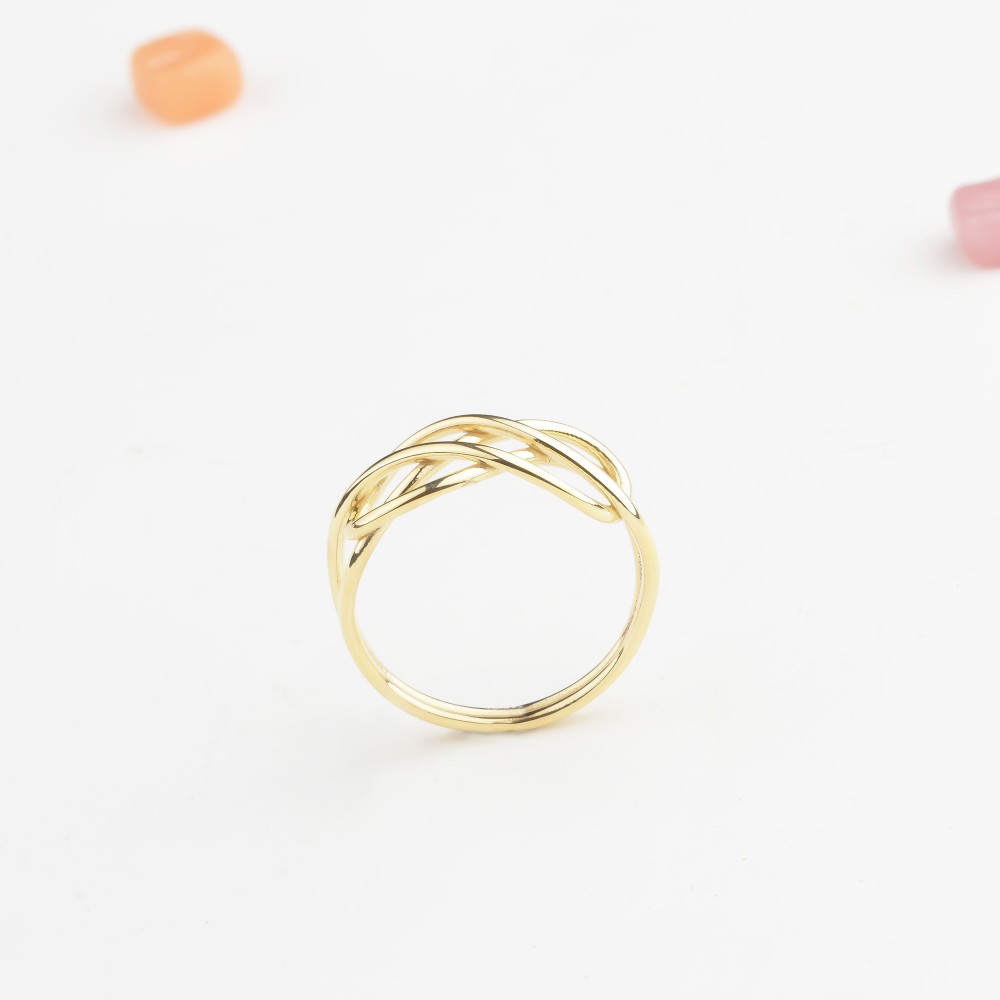Glorria 14k Solid Gold Crisscross Line Ring Glorria 14k Solid Gold Crisscross Line Ring