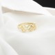 Glorria 14k Solid Gold Heart Motif Clover Ring