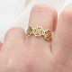 Glorria 14k Solid Gold Heart Motif Clover Ring