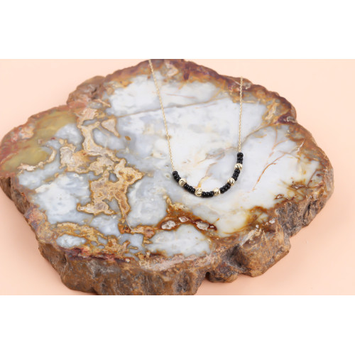 Glorria 14k Solid Gold Dorica Bead Necklace Glorria 14k Solid Gold Dorica Bead Necklace