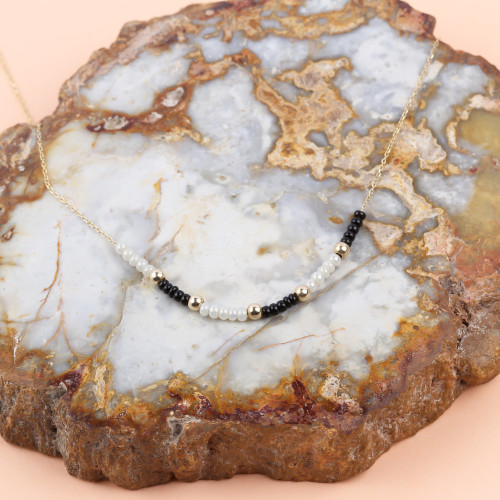 Glorria 14k Solid Gold Ball Bead Necklace Glorria 14k Solid Gold Ball Bead Necklace