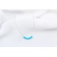 Glorria 14k Solid Gold Row Turquoise Necklace