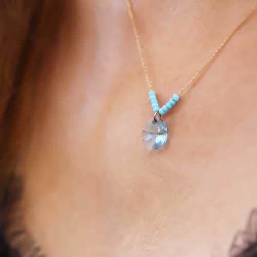 Glorria 14k Solid Gold Drop Necklace