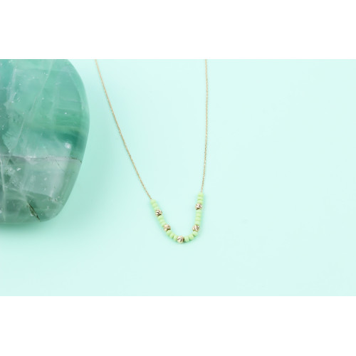 Glorria 14k Solid Gold Dorica Bead Necklace Glorria 14k Solid Gold Dorica Bead Necklace