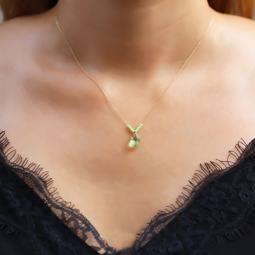 Glorria 14k Solid Gold Drop Necklace