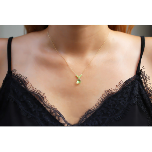 Glorria 14k Solid Gold Drop Necklace Glorria 14k Solid Gold Drop Necklace