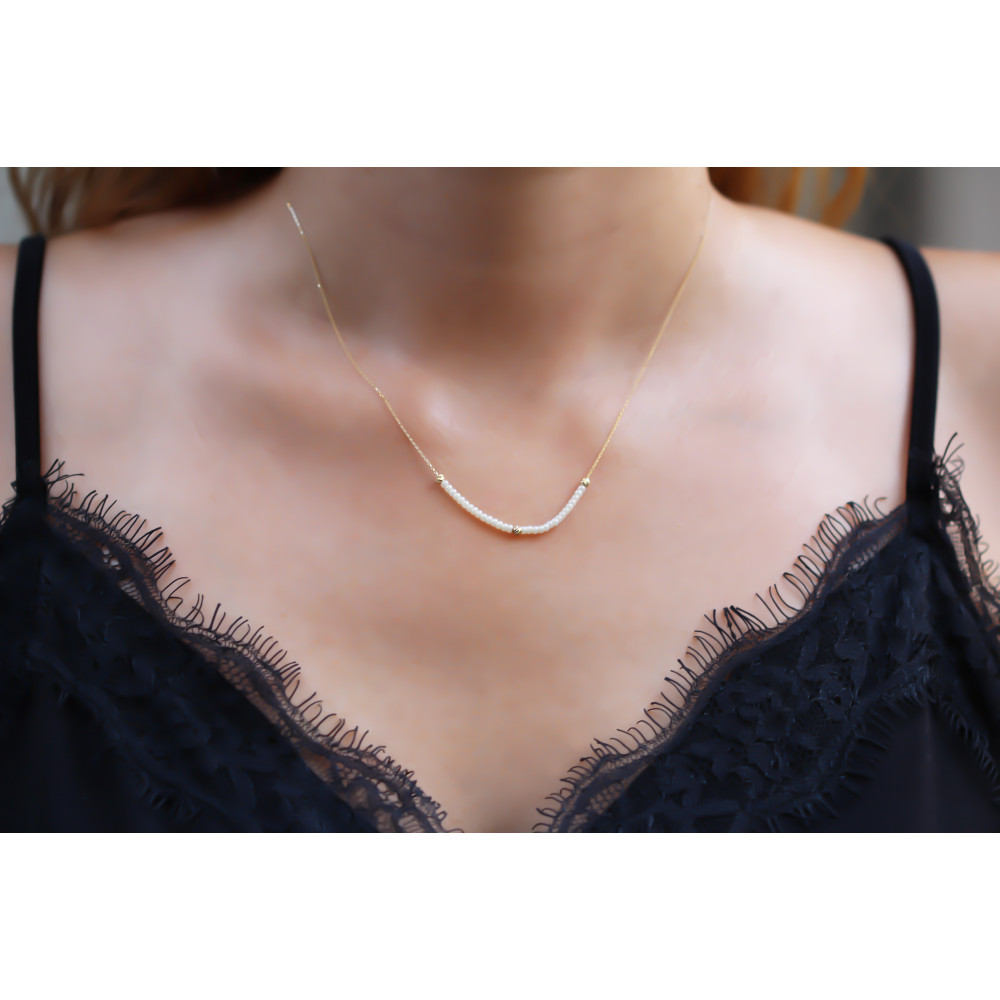 Glorria Gold Dorica Bead Necklace Glorria Gold Dorica Bead Necklace