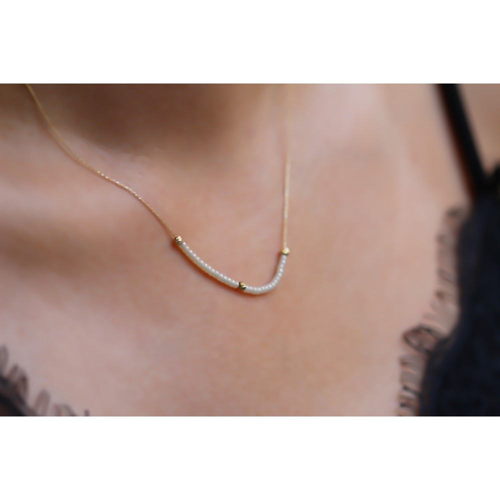 Glorria Gold Dorica Bead Necklace