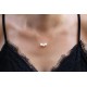 Glorria 14k Solid Gold 3 Pearls Necklace