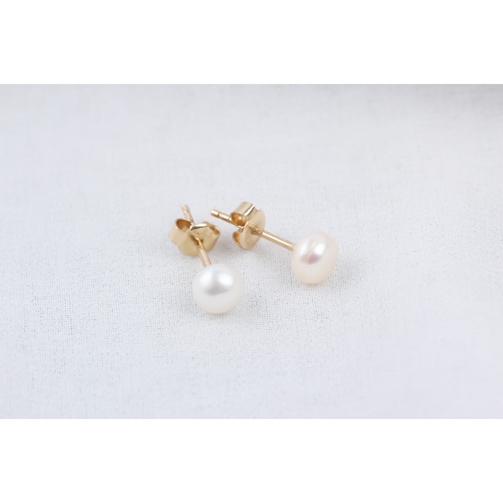 Glorria 14k Solid Gold Pearl Earrings Glorria 14k Solid Gold Pearl Earrings