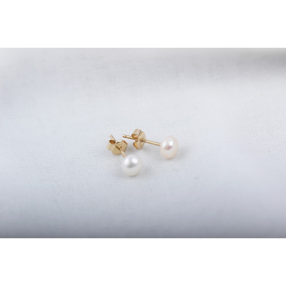 Glorria 14k Solid Gold Pearl Earrings Glorria 14k Solid Gold Pearl Earrings