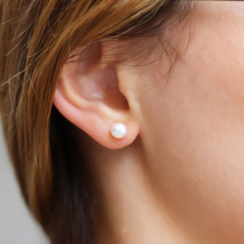 Glorria 14k Solid Gold Pearl Earrings