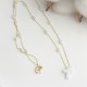 Glorria 14k Solid Gold Opal Cross Pearl Necklace Glorria 14k Solid Gold Opal Cross Pearl Necklace