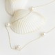Glorria 14k Solid Gold Five Pearl Necklace