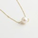 Glorria 14k Solid Gold Five Pearl Necklace