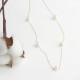 Glorria 14k Solid Gold Five Pearl Necklace