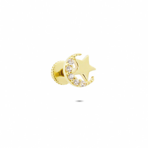Glorria 14k Solid Gold Moon Star Helix Piercing Glorria 14k Solid Gold Moon Star Helix Piercing