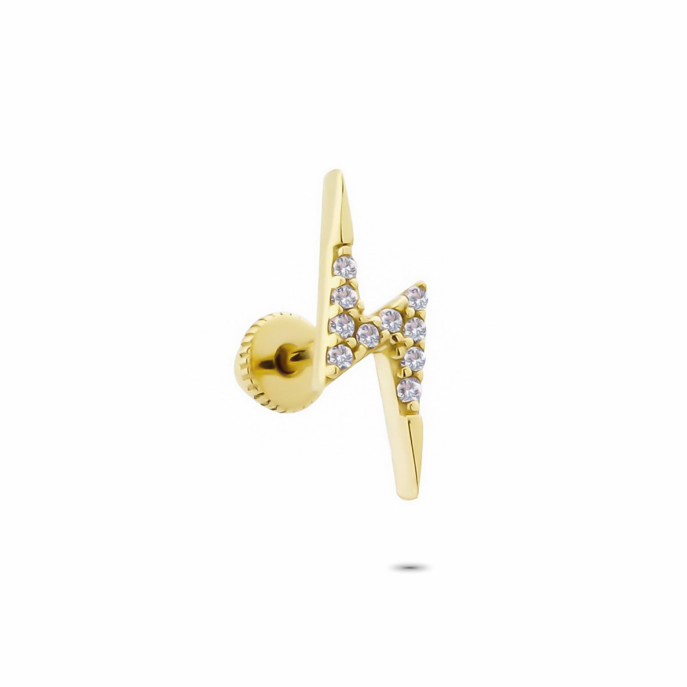 Glorria 14k Solid Gold Lightning Helix Piercing