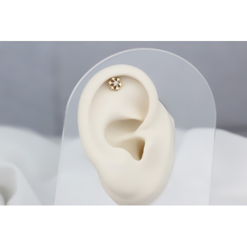 Glorria 14k Solid Gold Snowflake Helix Piercing Glorria 14k Solid Gold Snowflake Helix Piercing