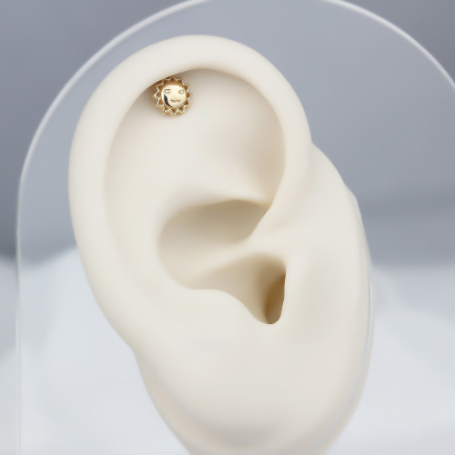 Glorria 14k Solid Gold Sun Helix Piercing Glorria 14k Solid Gold Sun Helix Piercing