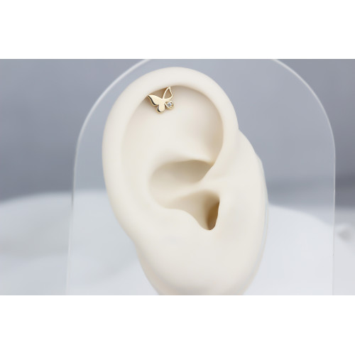 Glorria 14k Solid Gold Butterfly Helix Piercing Glorria 14k Solid Gold Butterfly Helix Piercing