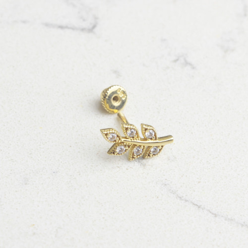 Glorria 14k Solid Gold Leaf Helix Piercing