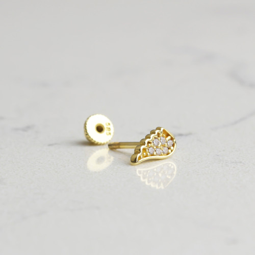 Glorria 14k Solid Gold Angel Wing Helix Piercing